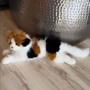 Puzzle 19" Calico Cat Douglas Stuffed Animal Plush Cuddle Doll Black Brown White